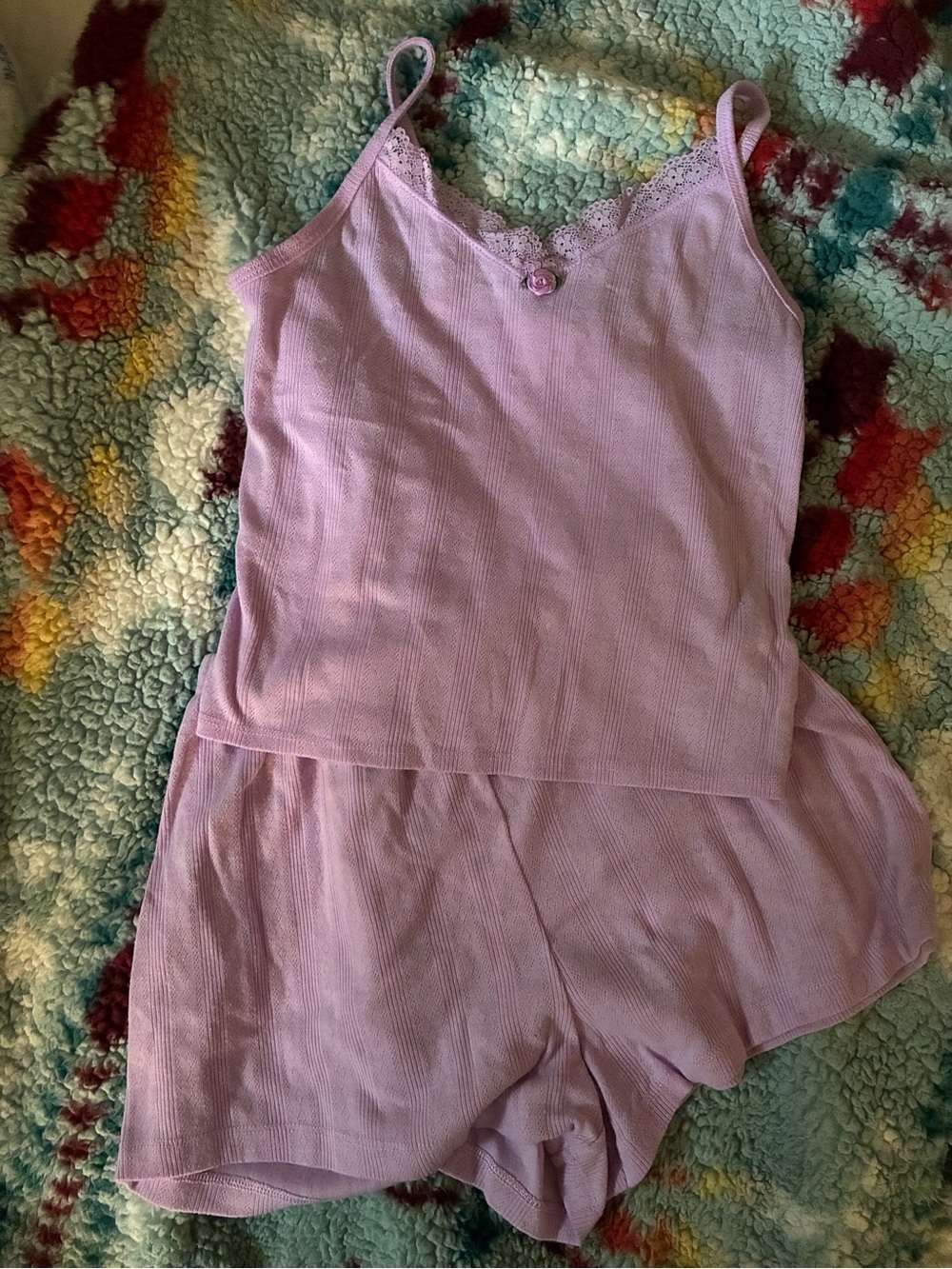 Colsie Lilac Lace-Trim Sleep Cami & Shorts Set